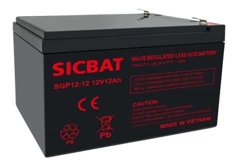 SICBAT SGP12-12 12V 12Ah ipari zárt (zselés) ólomakkumulátor