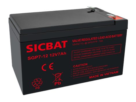 SICBAT SGP7-12 12V 7Ah ipari zárt (zselés) ólomakkumulátor